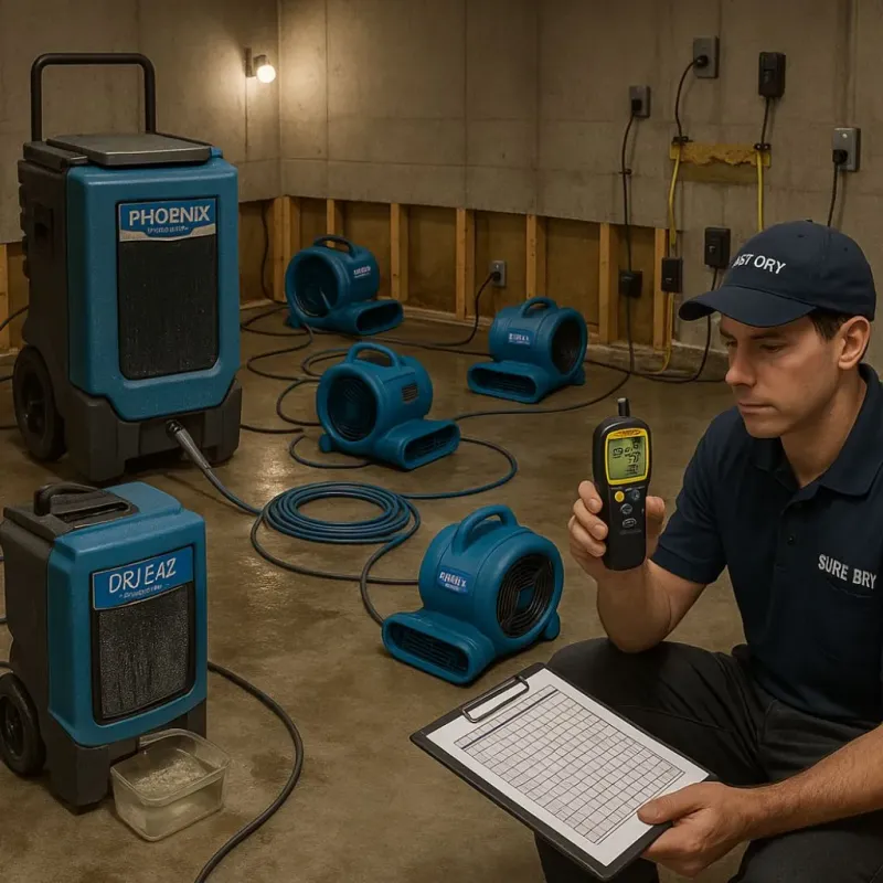 Structural Drying and Dehumidification process in Andover, NH